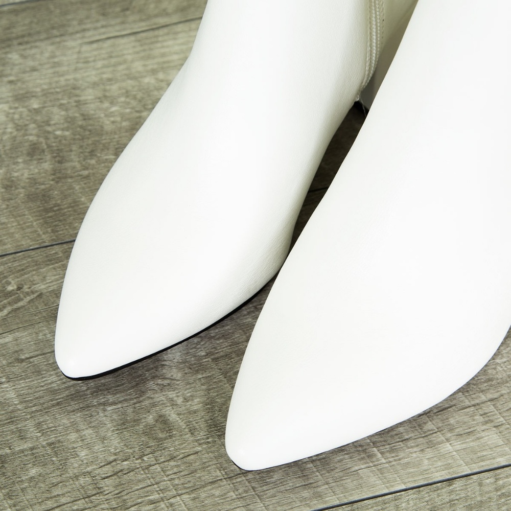 Newpointed Toe Booties Ankle Boot Block Low Heel - image 5